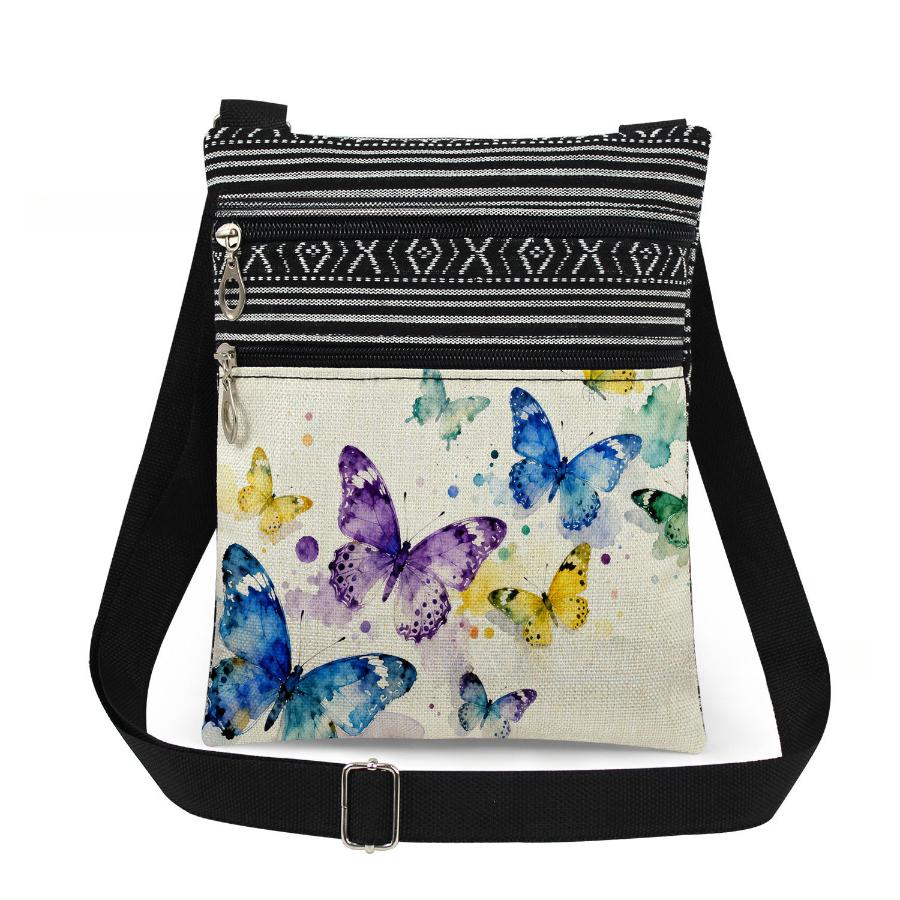 1PC Butterfly Print Tote Bags Women Shoulder Handbags Postman Package 6957 CLE