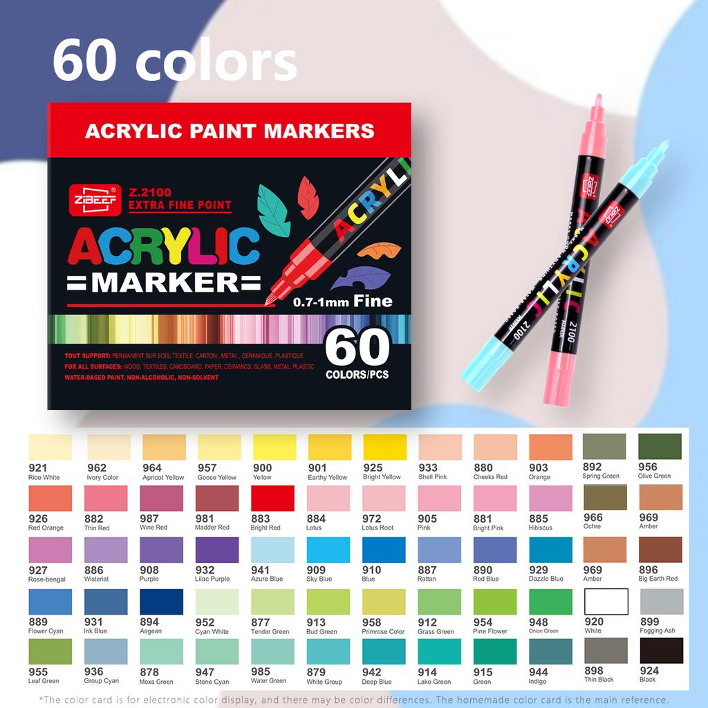 36-168 Colors Acrylic Paint Pen Markers Acrylic 0.7mm Tip Paint Markers Set for Wood Rock Painting Canvas Gift DIY Crafts Art