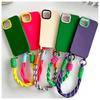 Etui crossbody na smyczy w stylu celebryckim dla iPhone 16 Pro Max/15/14 - Miękki silikon