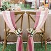 Chiffon Chair Sashes Wedding Aisle Decorations 9Ft Wrinkle-Free Draping Fabric for Ceremony Reception Party Banquet Decoration