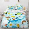Cartoon Octopus Comfortable Duvet Quilt Cover Pillowcase Bedding Set Children Bedroom Decoration Home Textile