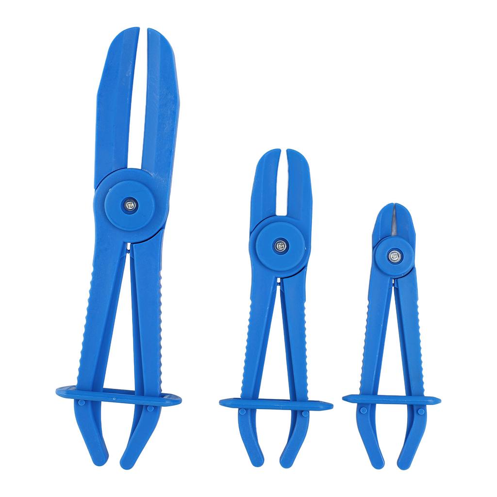 3PCS Flexible Hose Line Pliers Set Insulated Nylon Brake Fuel Hose Clamps Multiple Sizes Blue