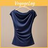Silk Blouse For Women Summer Elegant Style With Loose Fit And Crew Neck