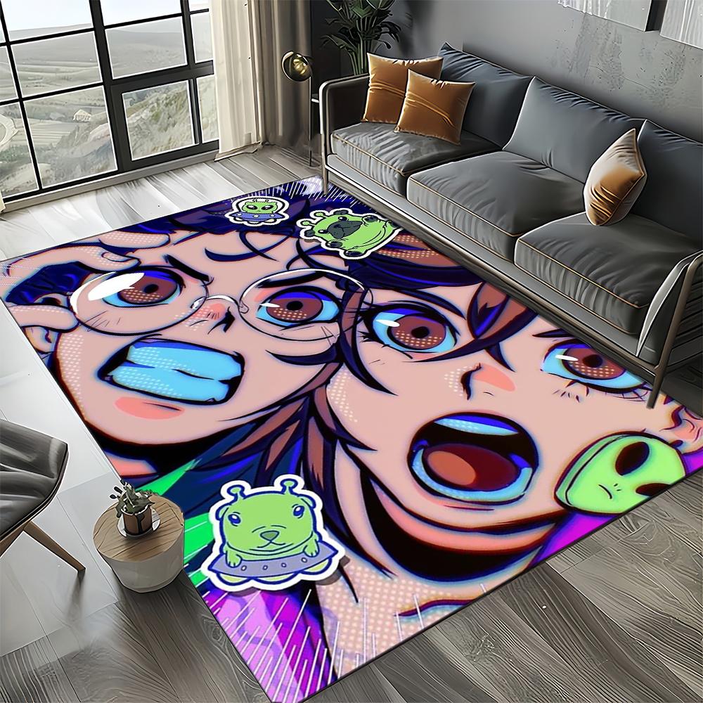 3D DAN DA DAN Anime Cartoon Teppich für Wohnzimmer Schlafzimmer Zuhause Sofa Dekoration, Kinder Spiel Rutschfeste Bodenmatte Geschenk