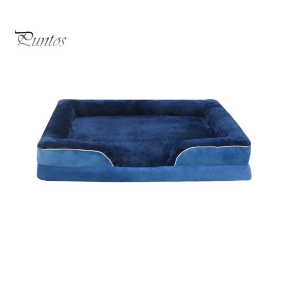 

Ортопедическая большая кровать для собак, моющаяся, с хлопковым наполнителем, мягкая кушетка для домашних животных, диван для собак, подставка для сна, гнездо со съемным чехлом для всех сезонов M синий
