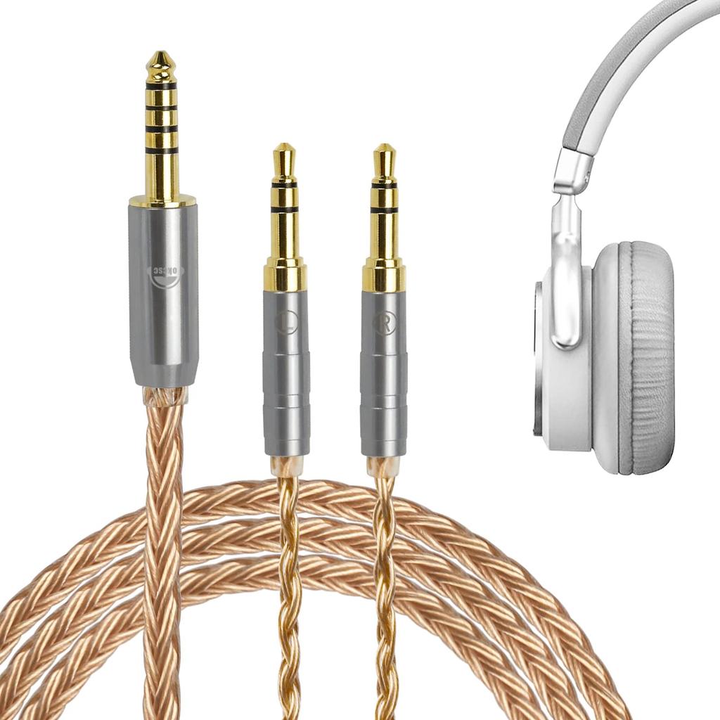 okcsc ZT16 16-Core Pure Copper Headphone Replacement Cable, 4.4mm Balanced to Dual 3.5mm