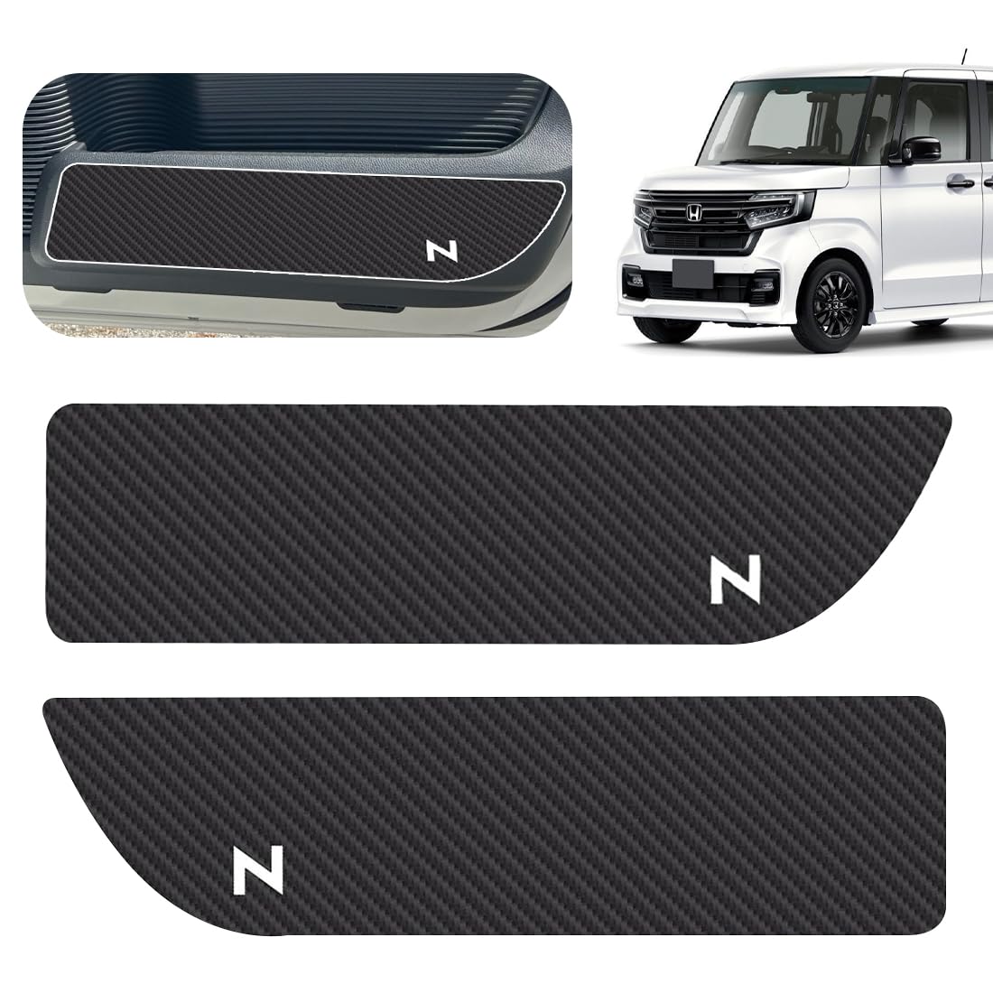 

GOODGOODCAR Защита от ударов ногами для дверей Honda N-BOX JF5 JF6 Защитная пленка с рисунком «Угольное волокно» Type A