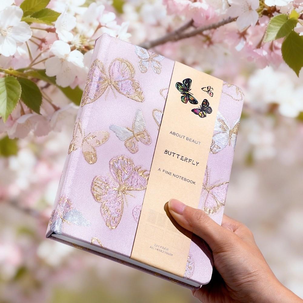 Leather Embroidered Flower Notebook Pattern Schedule Notepad School Supplies