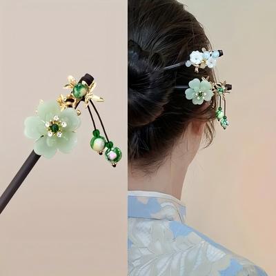 1 Stück Modisches Haaraccessoire im chinesischen Stil Geeignet für Tägliche Partykleider Schöner Blumiger Haarclip Damen Elegante Haarnadel