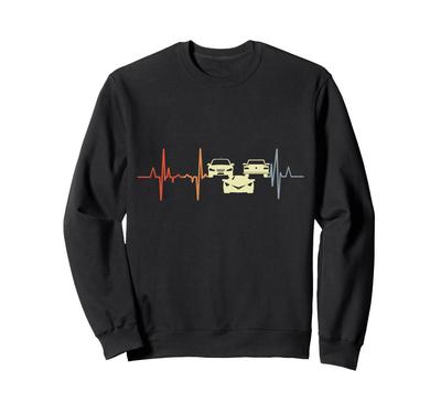 Ich liebe Sportwagen Herzschlag Sweatshirt
