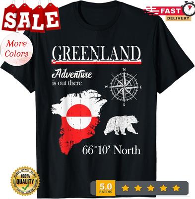 L'avventura della Groenlandia è là fuori Maglietta unisex con bandiera della Groenlandia