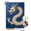 DIY Pearl Diamond Art Painting Kits for Adult and Beginners, Majestic Dragon Sparkling Painting Craft Home Wall Decor Handmade Gift