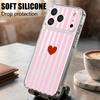 Stripe Heart Pattern Case For iPhone 18 Pro Max Clear Soft Silicone Cover For iPhone 17 16 15 14 13 Pro Max 17E 16E