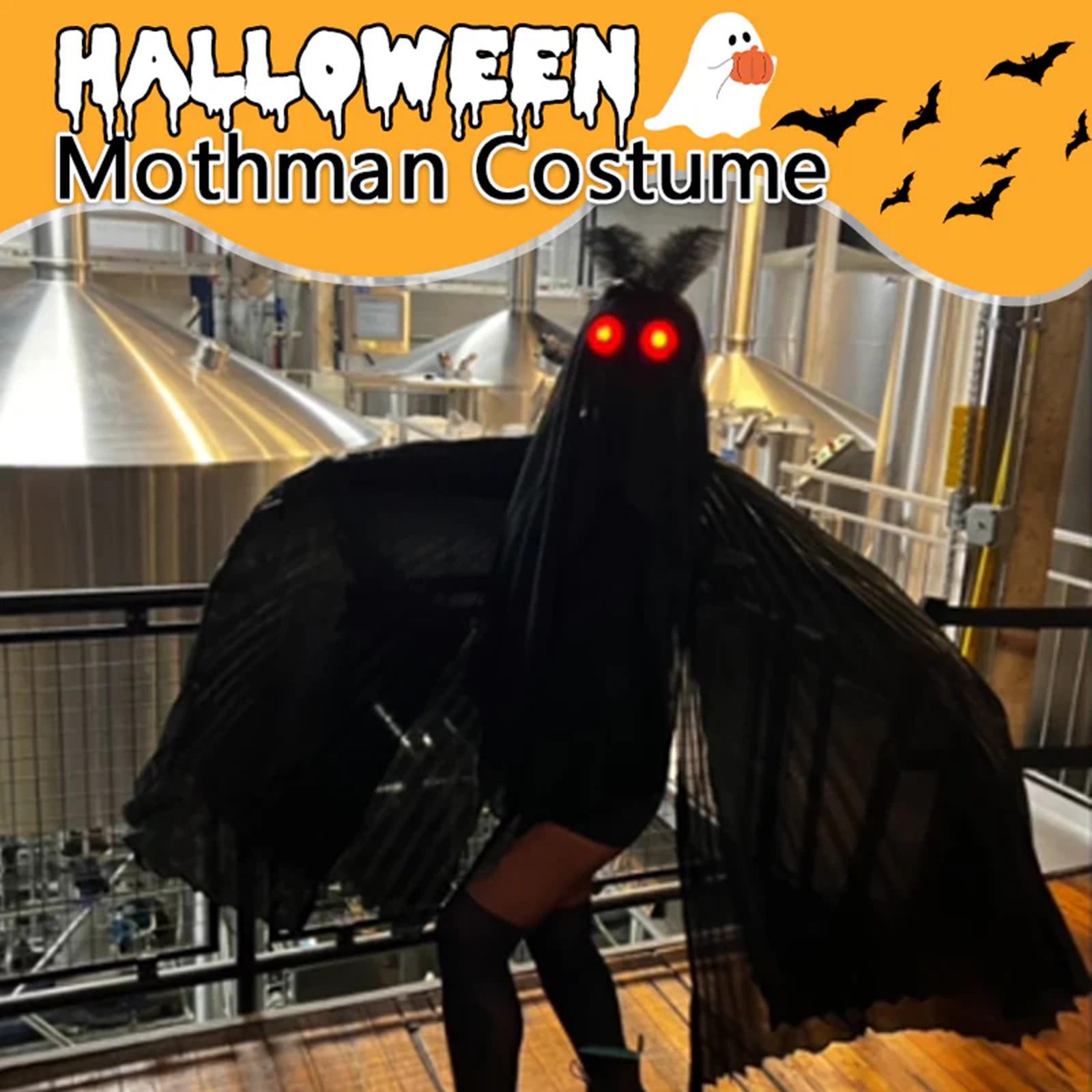 

Костюм Человека-мотылька Косплей Человека-мотылька Плащ с капюшоном Костюм на Хэллоуин для женщин и мужчин One Size