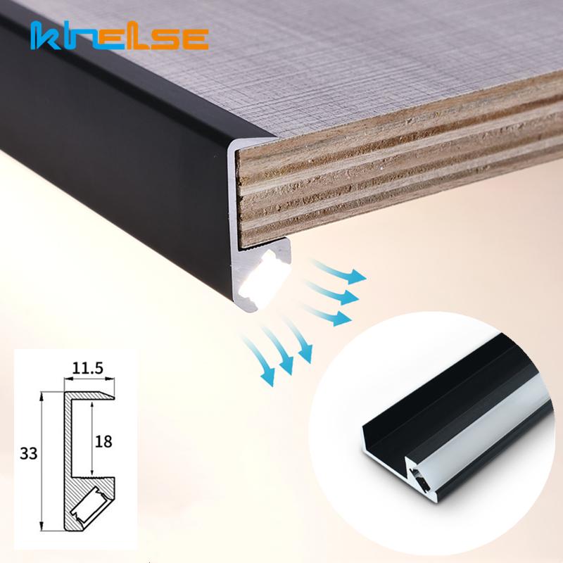 Lampă LED cu bandă pentru dulap, lumină oblică la 45 de grade, lumină tip splint pentru placă laminată cu lățimea de 18 mm, dulap, bară luminoasă cu profil de aluminiu