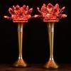 2pcs Chinese Crystal Candle Holder Ornaments Colorful Simulated Candlestick Buddha Hall Worship Home Decor Buddhist Accessories