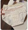 Women Teen Girls Mid Waist Pure Cotton Antibacterial Extended Crotch Triangle Underwear