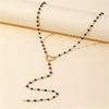Trendy Black Glass Bead Necklace Infused with Colorful Details Decoration for Professional and Styles Enthusiasts