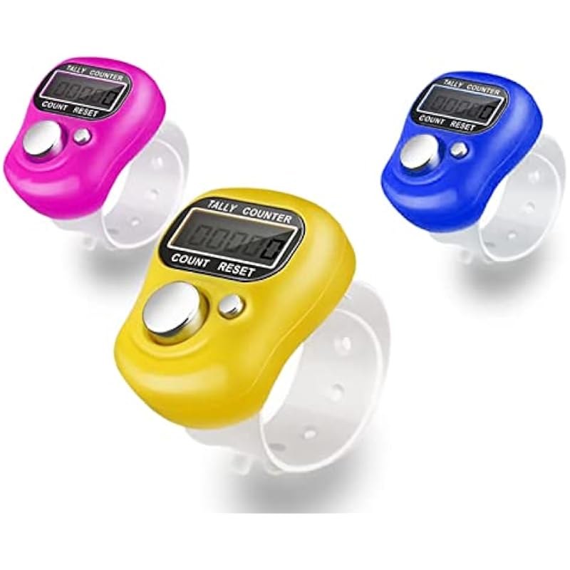 Glun Multiuse Finger Counter Portable Hand Finger Counting Machine Digital Head Electronic Tally Counter Pack Of 3