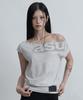 Aejeuyua Dolman Loose Crop T-Shirt Light Grey
