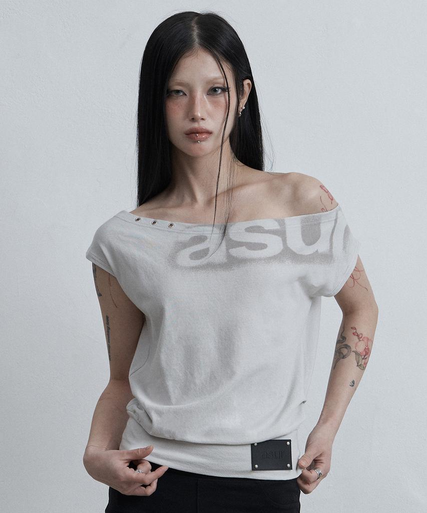 Aejeuyua Dolman Loose Crop T-Shirt Light Grey