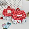 Kindergarten Middle And Large Class Backpack Cartoon Cute Cat Boys And Girls Schoolbag Autumn And Winter Children'S Plaid Backpack