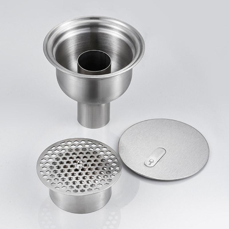 Corrosion Resistant Circular Floor Drain Stainless Steels High Flows Drainage Floor Strainer for DN50/DN75 Drainage System