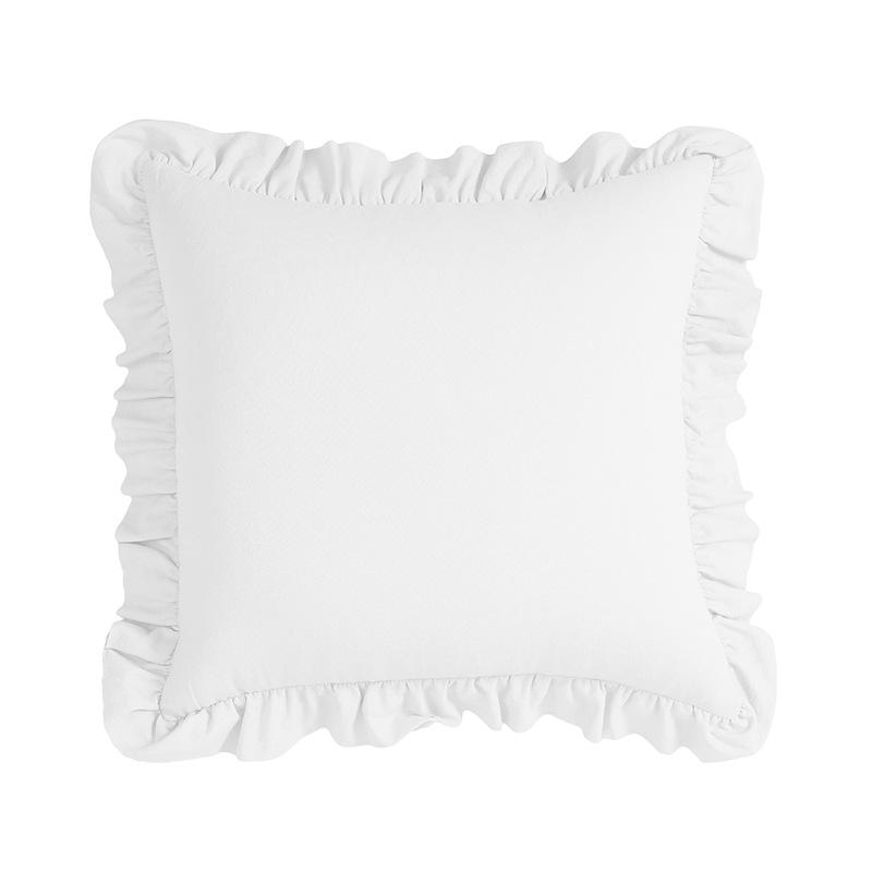 Nowa Poszewka na Poduszkę z Bawełny Pranej Bawełniana Koronka z Falbankami Miękka i Wygodna Poszewka na Poduszkę w Jednolitym Kolorze