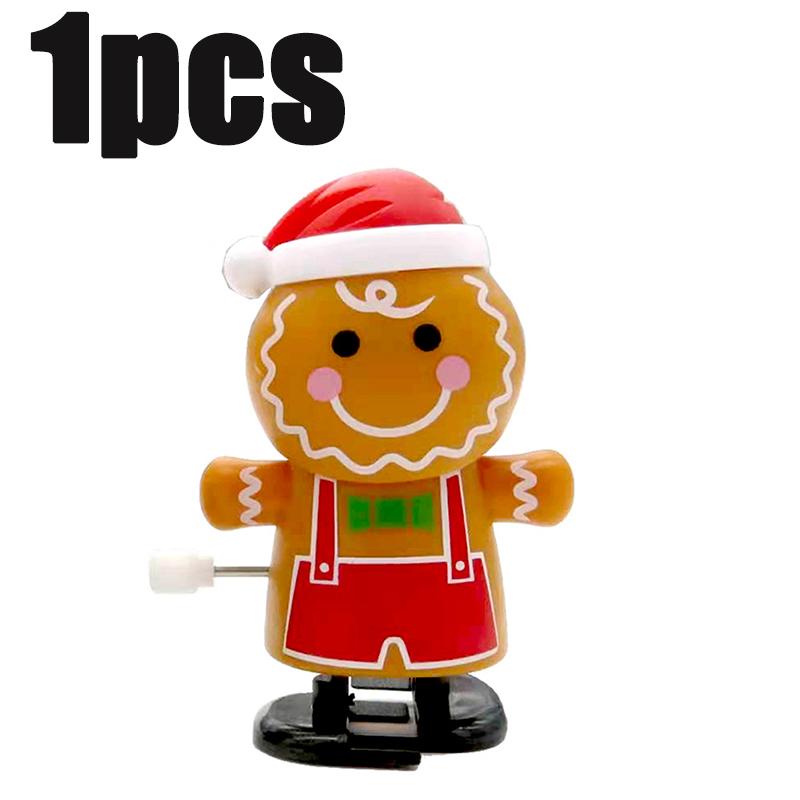 Christmas Mini Wind-up Jumping Toy Festive Wind-Up Figurines Playthings Favors Santa Claus Snowman Home Decor Party Gift