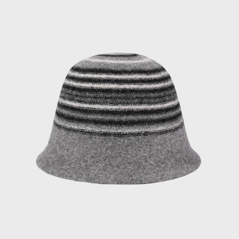 

Полосатая панама женская осенне-зимняя шляпа рыбака шляпа-ведро серый