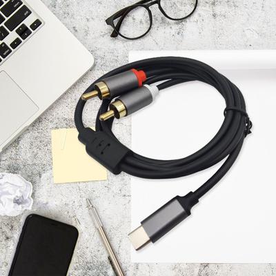 To RCA Cable USB C Aux Auxiliary Y Splitter Cord for TV Speaker