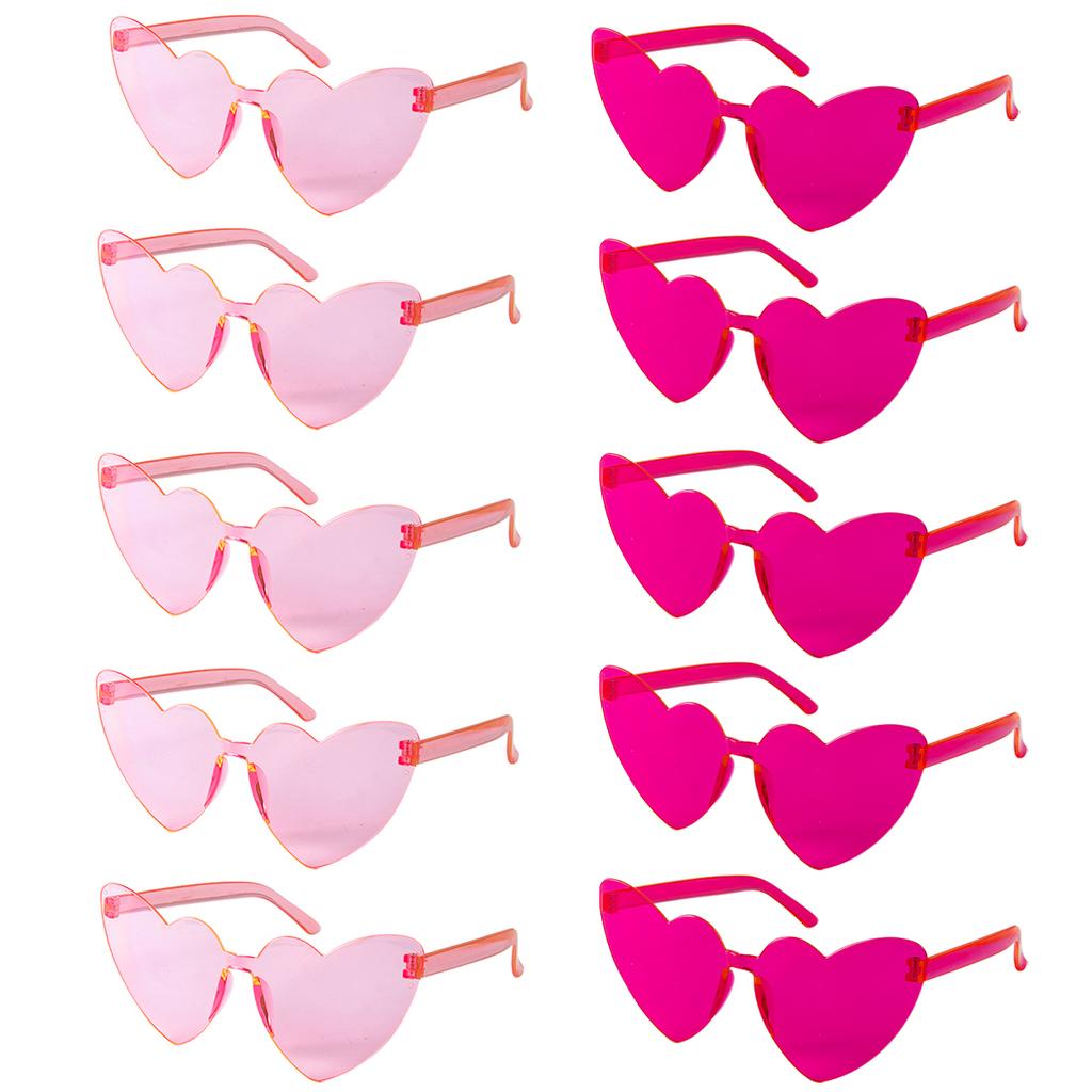 6-12pcs Heart Sunglasses Candy Color Rimless Fun Glasses for Girl Hen Bachelor Party Favors Wedding Decor summer traveling Gift