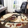 1PC Bird Office Round Area Rug, Mat Suitable For Office, Under Office Chairs Bedroom Living Room Home Decor, Room Deco