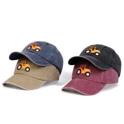 Children Truck Embroidery Wash Baseball Hat Fashion Cotton Adjustable Hats Boys and Girls Outdoor Casual Cap Golf Caps