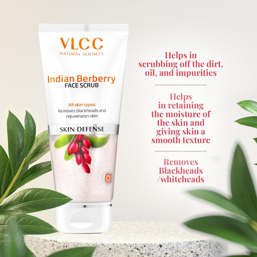 VLCC Indian Berberry Face Scrub 80 G Exfoliating Skin Smoother For Clear Radiant Texture And Gentle Deep Cleansing Care