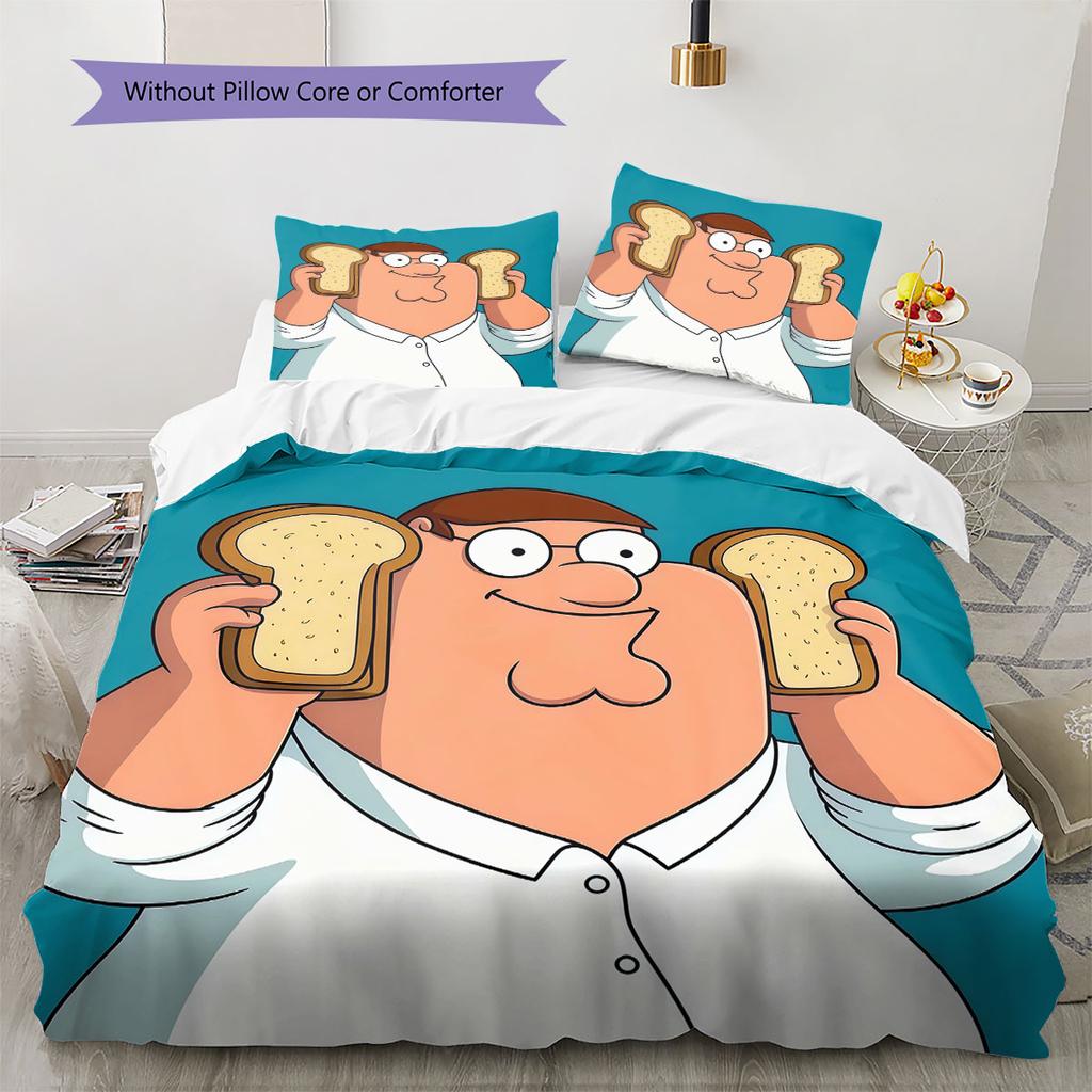 Peter Griffin Fun Pattern Bedding Home Decoration Birthday Gift ( 1 duvet cover + 2 pillowcase, without core),fan merchandise.
