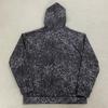European and American autumn and winter retro loose trendy printed hooded zipper sweatshirt