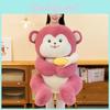 Monkey Pink Banana Plush Toys Adorable Cartoon Birthdays Gifts Cuddly Dolls
