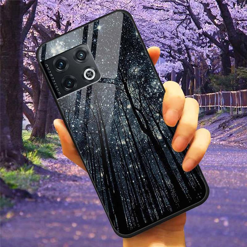 Für OnePlus 10 Pro 5G Hülle 6,7'' Gehärtetes Glas Sternenmarmor Harte Rückseite für One Plus 10Pro Funda Capa Oneplus10pro Coque