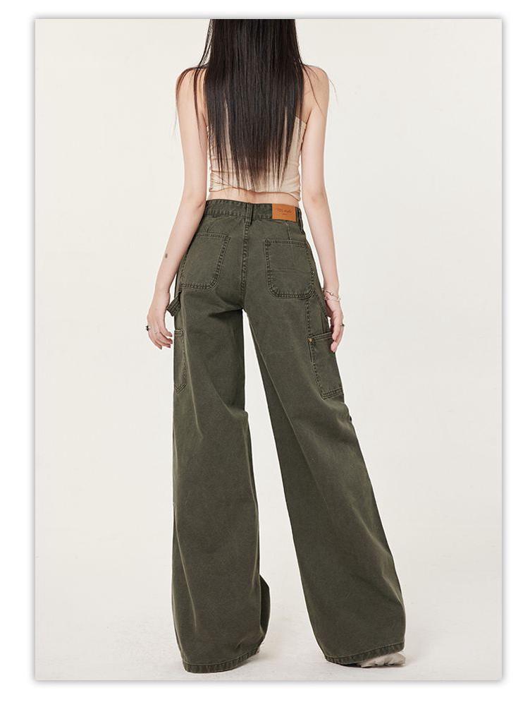 Women's Low Rise Retro Curved Blade Jeans - High Street Style, Loose Fit, Wide Leg, Casual.