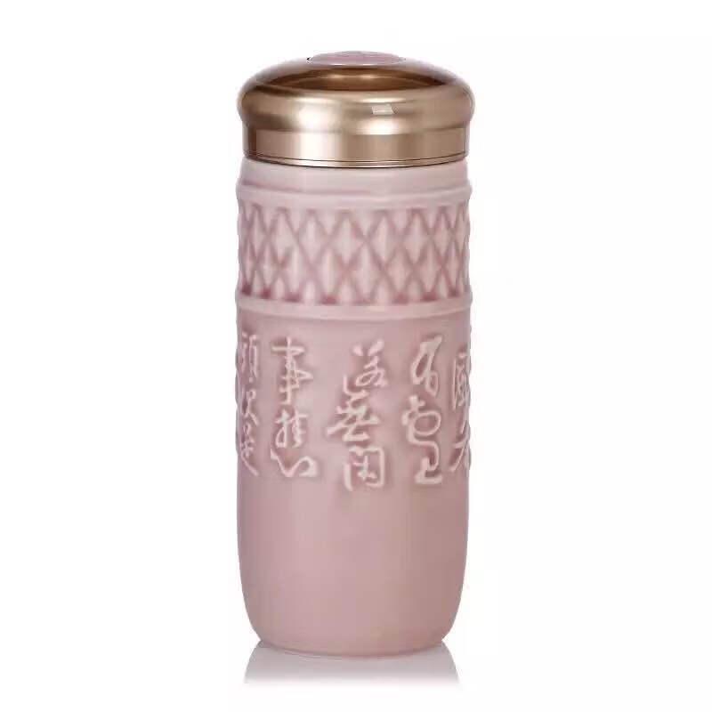 Qian Tang Xuan Double-Layer Ceramic Portable Tea Cup