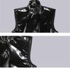 Sexy Men Elastic PU Bodysuit PVC Glossy Shiny Sleeveless Latex Men's Tights Cosplay Maid Leotard Zipper Open Crotch Stage Wear