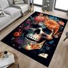 1PC Skull Flowers Carpet Ultra Soft, Thick & Absorbent, Non Slip Machine Washable Mat for Entryway