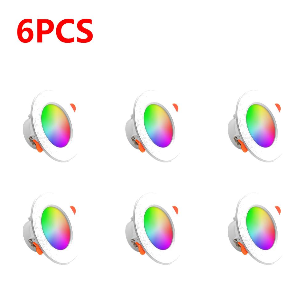 1-12pcs 10W Smart LED Downlight Bluetooth-Compatible Recessed Ceiling Lamp Dimmable Round Panel Light for Living Room Decor