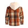 Men's Hooded Plaid Shirt Casual Loose Fit Jacket for Fall and Winter