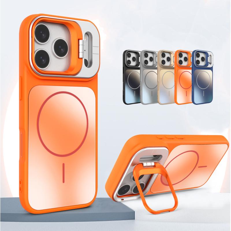 Bracket Stand Magnetic Phone Case for For Iphone 17 Air 16 15 14 Plus 13 12 Pro Max Shockproof Cover for Bumper Case