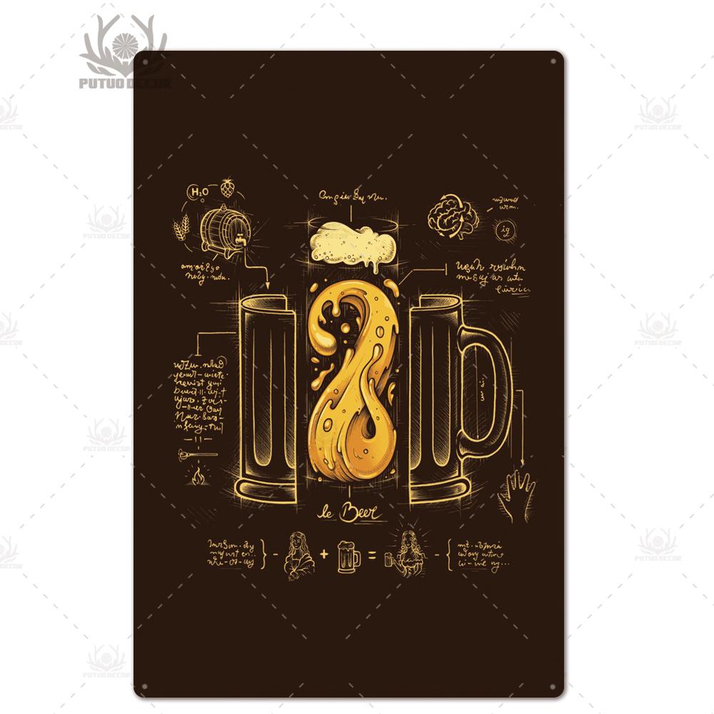 Putuo Decor Lustiges Bier Blechschild Plakette Metallschild Vintage Poster Wanddeko für Bar Pub Club Man Cave Retro Kunst Dekorativ