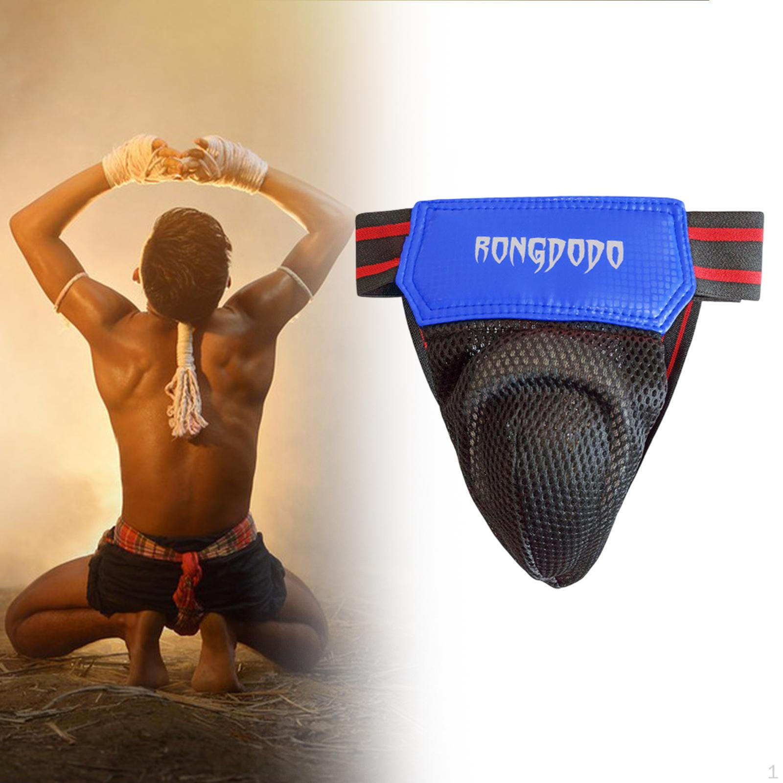 

Защита паха для бокса, художественное снаряжение для тхэквондо, дышащая чашка из искусственной кожи для санда ММА Blue L