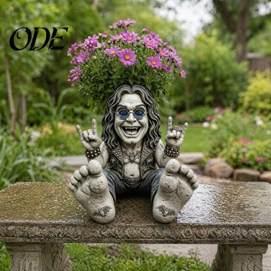Auffälliger Pflanztopf Riesenfuß Steinpflanzer, Rebellischer Gartenpflanzer-Wild & Frei, Lustige Statue Stilvoller Indoor-Topf, Skurriler Harzpflanzer Outdoor