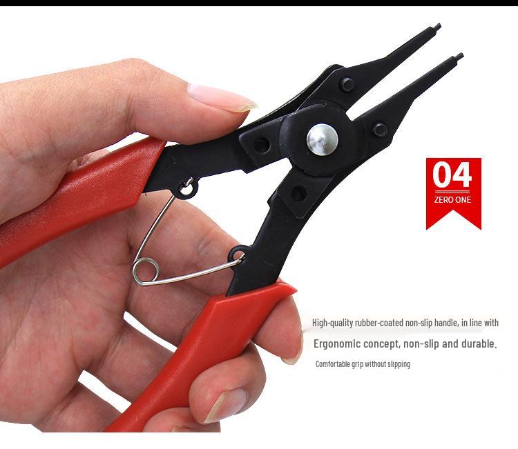 

Плоскогубцы 4-в-1 для стопорных колец: Внешние/Внутренние Прямые и Изогнутые Плоскогубцы для Стопорных Колец